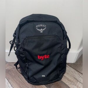 OSPREY Axis 24L Black Backpack with Red 'byte' Accent
